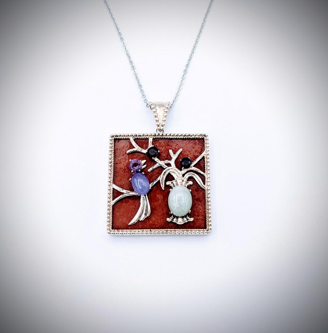 Necklace and Nature Designed Jasper Pendant w Jade, (1 of 3)