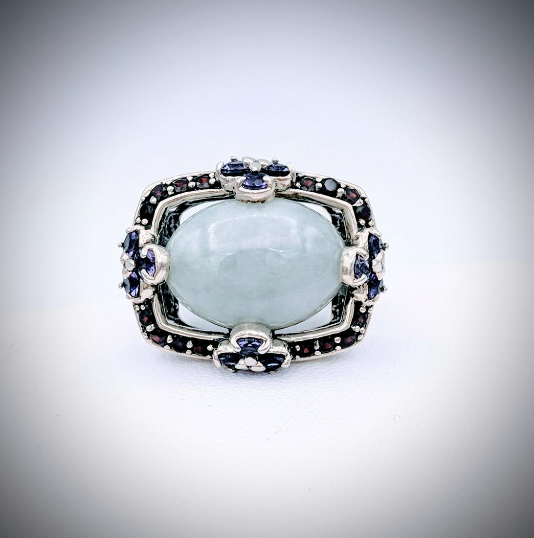 Sterling Silver Jade, Almandine Garnet, and Amethyst (1 of 2)