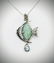 Sterling Silver Necklace & Angel Fish Pendant w Jade,