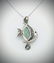 Sterling Silver Necklace & Angel Fish Pendant w Jade, - 3