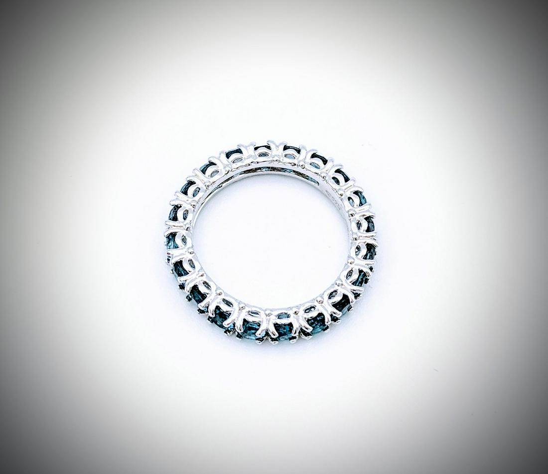 Sterling Silver Size 5 Blue Topaz Eternity Ring (1 of 3)