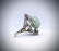 Sterling Silver Sz 7 Jade Cocktail Ring w Melanite & - 2