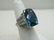 Vintage 14kt London Blue Topaz Ring, Sz. 6, Statement - 6