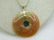 Vintage 14kt Two-Tone Jade Disc Necklace, 20", Signed