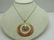 Vintage 14kt Two-Tone Jade Disc Necklace, 20", Signed - 2