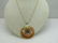 Vintage 14kt Two-Tone Jade Disc Necklace, 20", Signed - 3