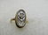 Vintage 14kt Victorian Themed Camphor Glass Ring, - 2