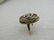 Vintage 14kt Victorian Themed Camphor Glass Ring, - 4