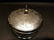 Glass Victorian Powder Jar w Ornate Silver Lid - 10