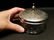 Glass Victorian Powder Jar w Ornate Silver Lid - 2