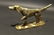 Brass Pointer Hunting Dog Paperweight Desk Statue - 10