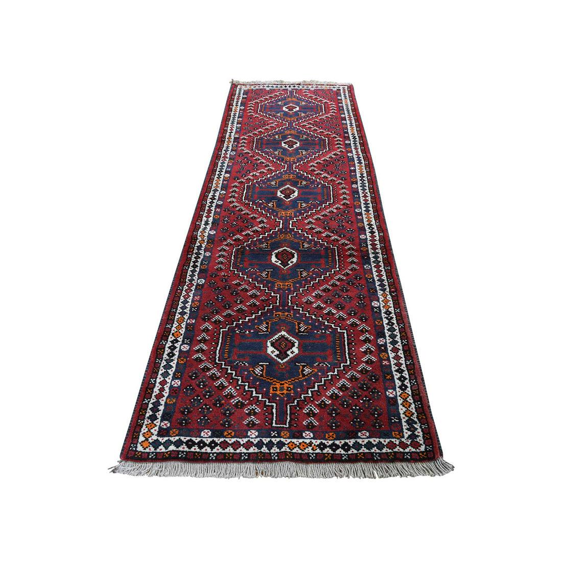 Red New persian Shiraz Pure Wool Narrow Runner (1 of 7)