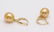 14 kt. Yellow Gold - 9x10mm Golden South Sea Pearl - 2