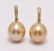 14 kt. Yellow Gold - 10x11mm Golden South Sea Pearls -