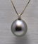 18 kt. Yellow Gold - 8x9mm Peacock Tahitian Pearl Drop - 6