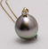 18 kt. Yellow Gold - 8x9mm Peacock Tahitian Pearl Drop - 7