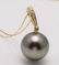 14 kt. Yellow Gold - 12x13mm Round Tahitian Pearl -