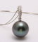 14 kt. White Goud - 12x13mm Round Tahitian pearl -