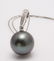 14 kt. White Goud - 12x13mm Round Tahitian pearl - - 4