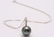 14 kt. White Goud - 12x13mm Round Tahitian pearl - - 7