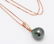 14 kt. Rose Gold - 10x11mm Peacock Tahitian Pearl Drop