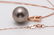 14 kt. Rose Gold - 12x13mm Round Tahitian Pearl - - 5
