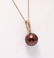 14 kt. Rose Gold - 11x12mm Round Chocolate Tahitian - 8