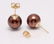 18 kt. Yellow Gold - 10x11mm Chocolate Tahitian Pearls - 4