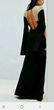Vtg Embellished Cape sleeve maxi dress illusion plunge - 3