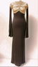 Vtg Embellished Cape sleeve maxi dress illusion plunge - 7