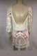 Vtg Crochet lace white cotton cover up dress plunge - 6