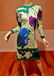 signed 1950's Averado Bessi raw silk knit wiggle dress - 6