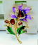 Pendant Brooch gorgeous Flower lilac purple Enamel and - 3