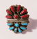 Signed DJ American Indian Zuni Cluster Ring Sterling - 4