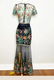 Floral Embroidered 2pc Maxi skirt Set crop top - 6