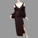 Ralph Lauren 90's cold shoulder high slit maxi gown