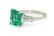 Estate Platinum Diamond and Colombian Emerald Ring - 3