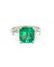 Estate Platinum Diamond and Colombian Emerald Ring - 4