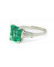 Estate Platinum Diamond and Colombian Emerald Ring - 5