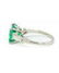 Estate Platinum Diamond and Colombian Emerald Ring - 6