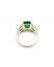 Contemporary Platinum Emerald and Diamond Ring - 8