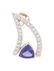 Contemporary Yellow Gold Diamond and Tanzanite Pendant