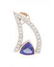 Contemporary Yellow Gold Diamond and Tanzanite Pendant - 4