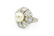 1960's Estate Platinum Diamond and Pearl Ring - 3