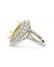 Contemporary Platinum Yellow Gold and Diamond Cluster - 6