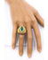 Contemporary Yellow Gold Diamond and Jade Ring - 8