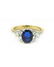 Contemporary Yellow Gold Diamond and Sapphire Ring with - 4