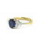 Contemporary Yellow Gold Diamond and Sapphire Ring with - 5