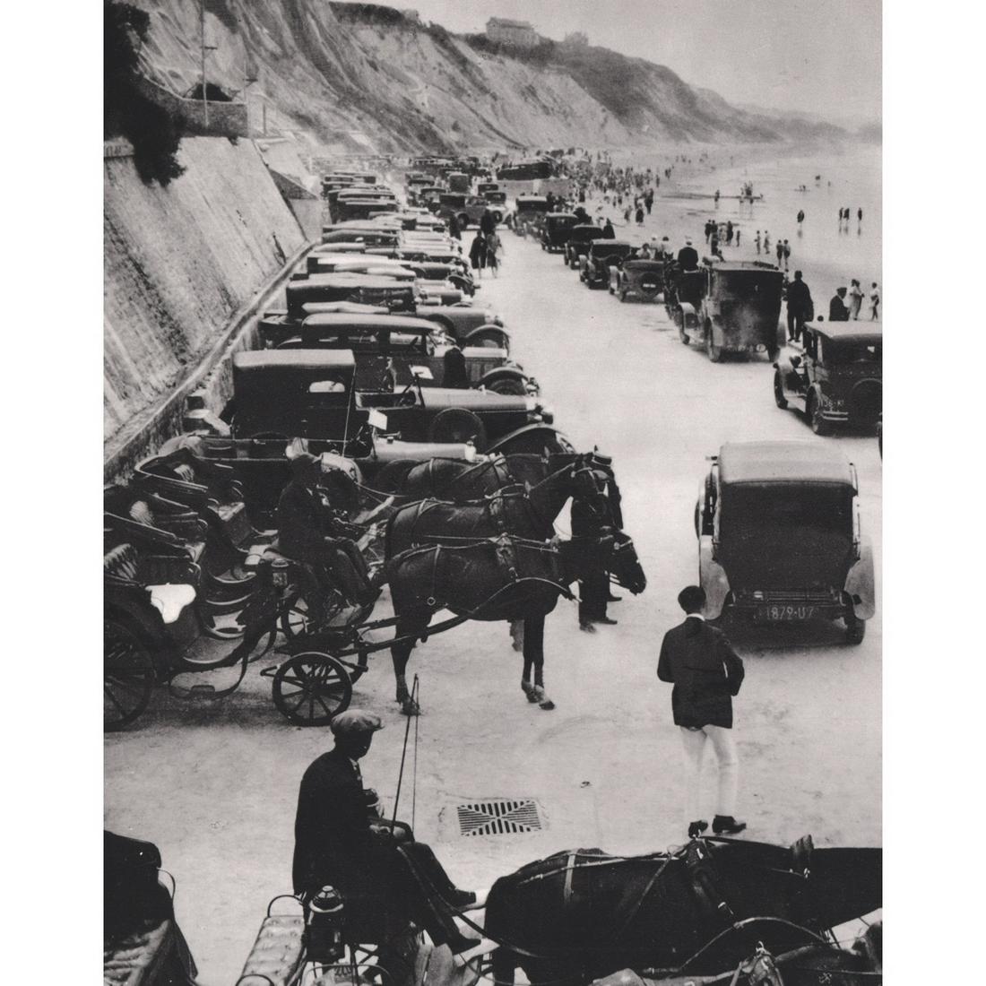 JACQUES HENRI LARTIGUE - Basque Coast, 1927: Artist: JACQUES HENRI LARTIGUE Print Title: Basque Coast invaded by Automobiles, Biarritz 1927 Medium: Sheet-fed Gravure Printing Date: 1970's Printed in France Image Size approx: 9.25 X 7.25 inches J