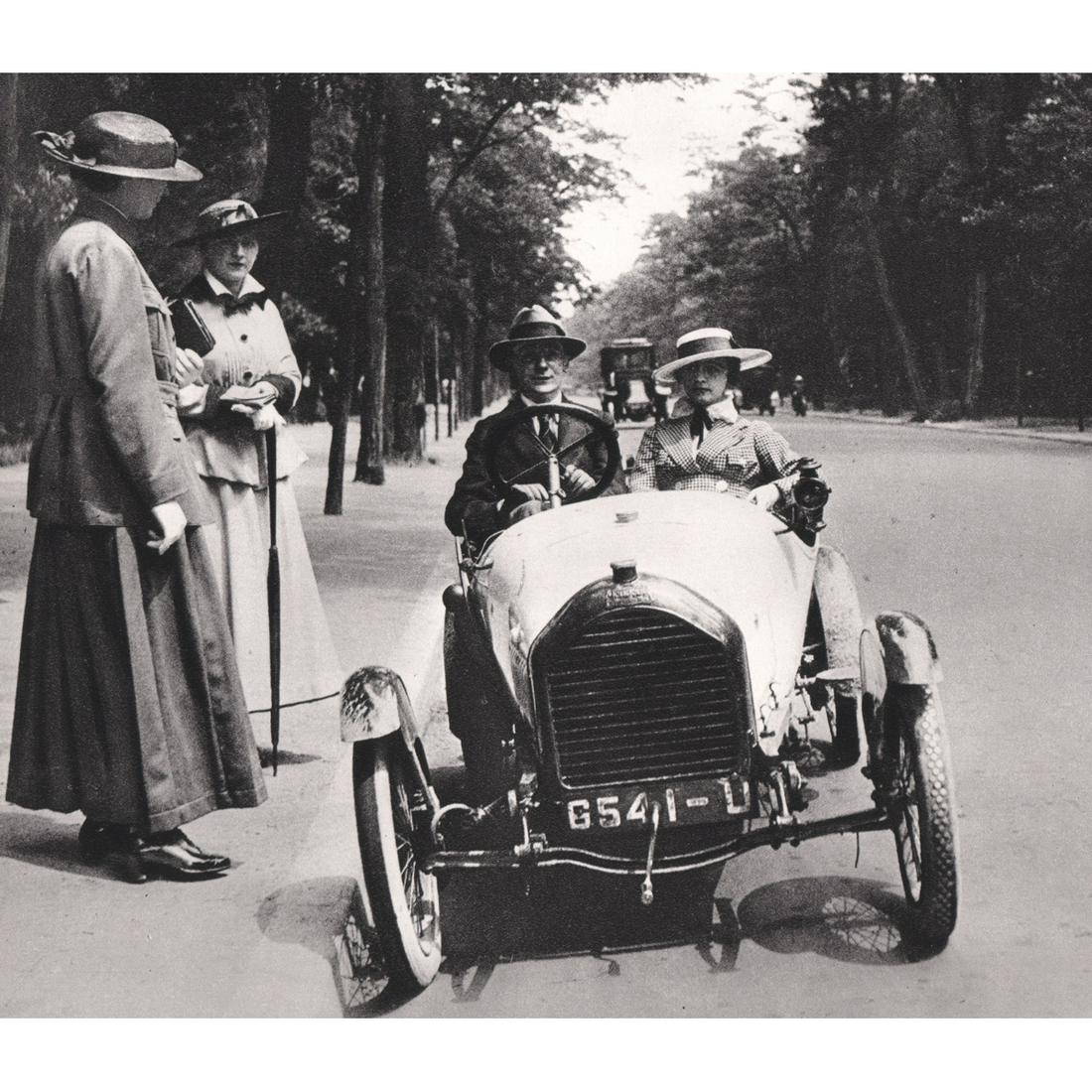 JACQUES HENRI LARTIGUE - Peugeot, Paris 1915: Artist: JACQUES HENRI LARTIGUE Print Title: Peugeot, Avenue des Acacias, Paris 1915 Medium: Sheet-fed Gravure Printing Date: 1970's Printed in France Image Size approx: 6 X 7 inches Jacques Henri Lart